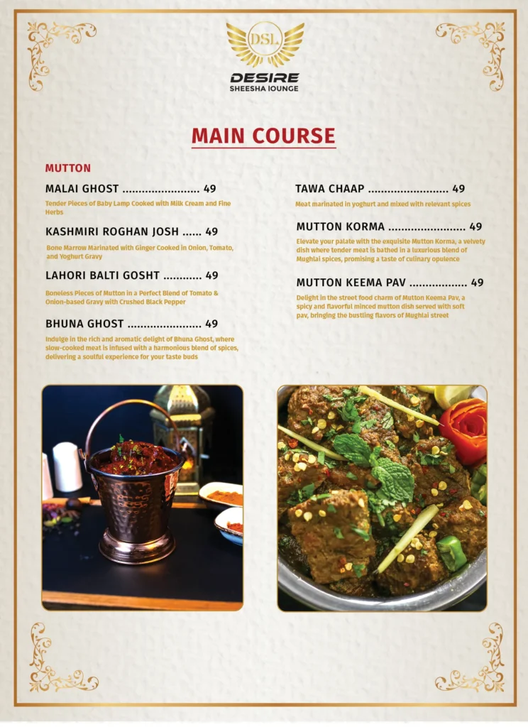 mughlai menu